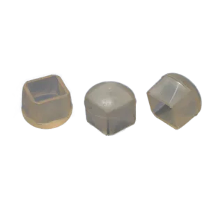 13/16" Square Vinyl Teardrop Cap - Clear