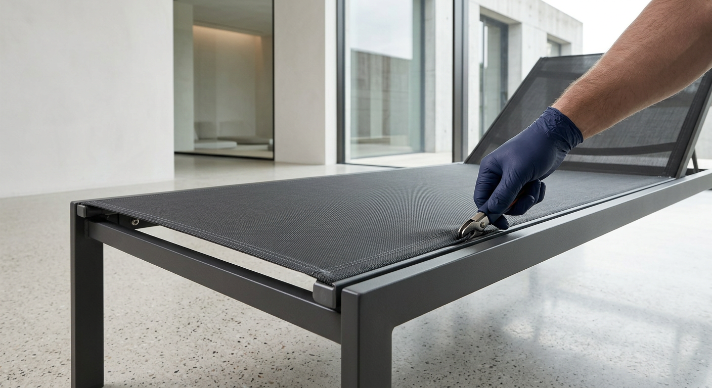 The Ultimate Chaise Lounge Sling Repair: 5 Pro Secrets 4 The Ultimate Chaise Lounge Sling Repair: process for patio furniture.