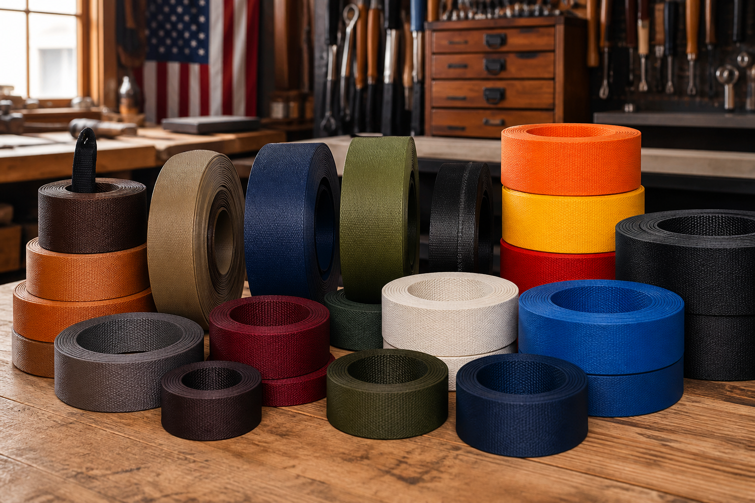 Customizable American Made Vinyl Straps in various colors
