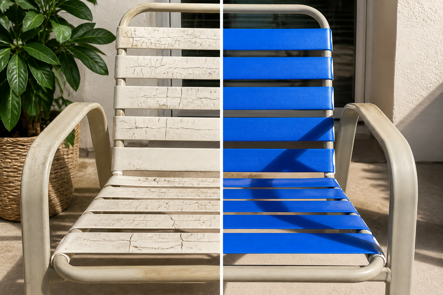 Vinyl Strap Cracking: 4 Ultimate Fixes for Patio Longevity 4 Vinyl Strap Cracking: Hands cleaning or applying protectant to a patio chair strap